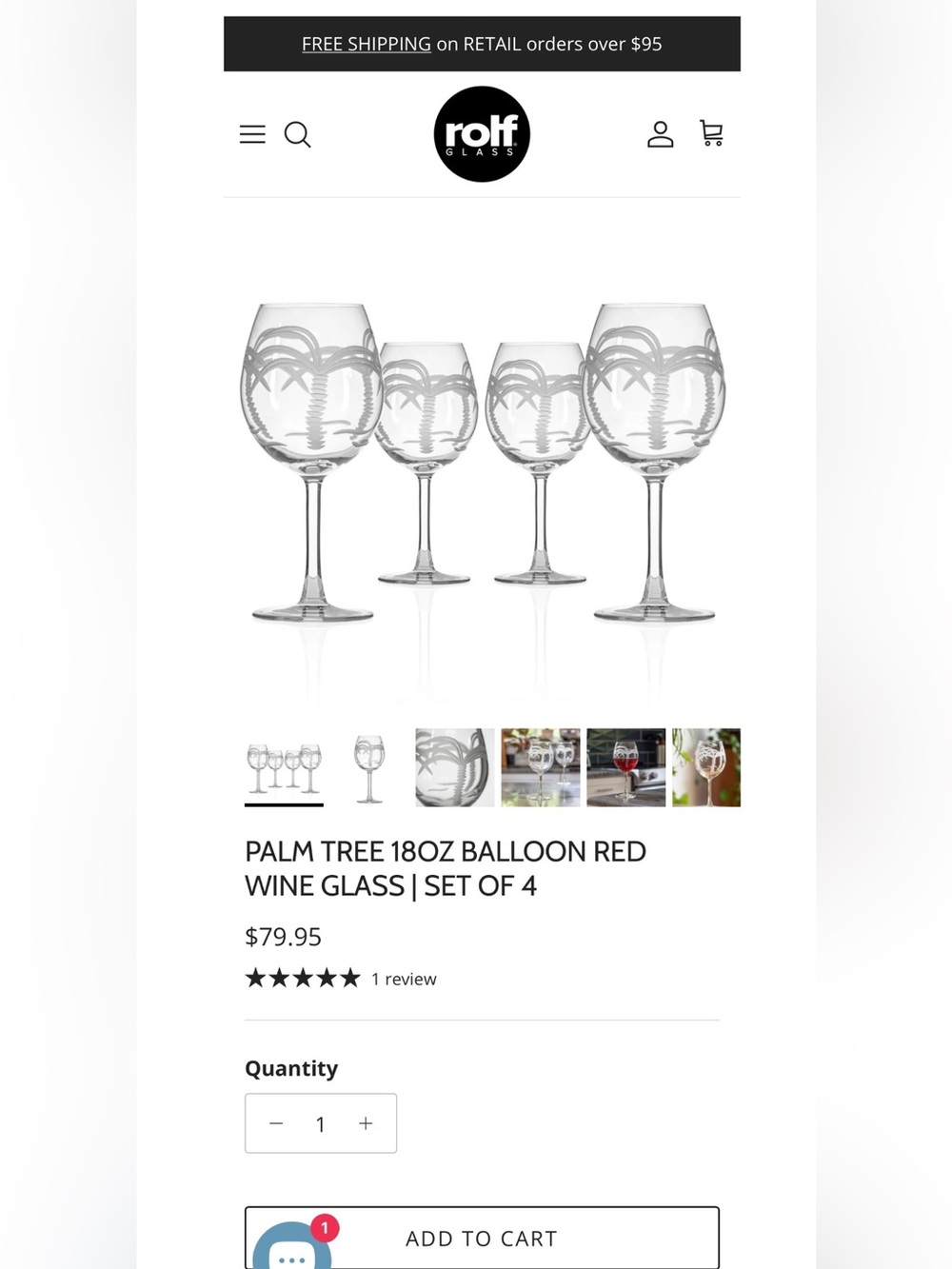 Late 20th Century Rolf Palm Tree Etched Glass Wine Glasses- Set of 4 - Picture 8 of 8